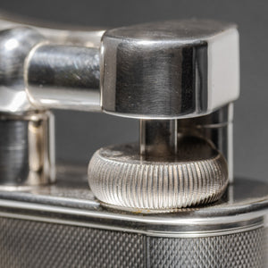 Dunhill 'Giant' Lighter with Engine Turned Silver Plated Finish
