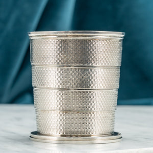 Collapsible Engine Turned Silver Cup