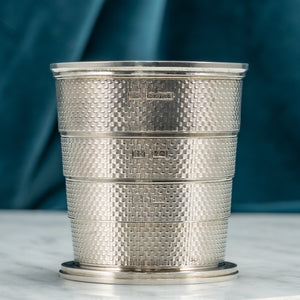 Collapsible Engine Turned Silver Cup