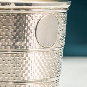 Collapsible Engine Turned Silver Cup