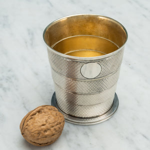Collapsible Engine Turned Silver Cup