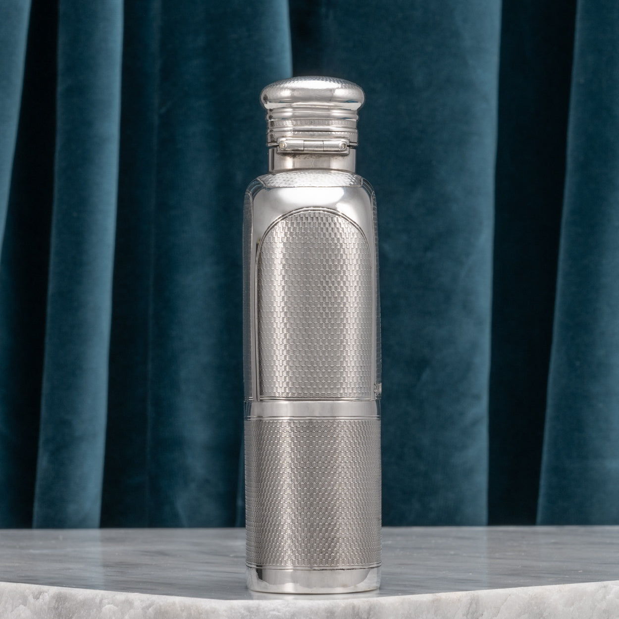Engine Turned Silver Hip Flask – Bentleys London