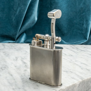 Dunhill 'Giant' Lighter with Engine Turned Silver Plated Finish
