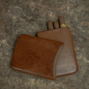 Mid Tan Leather Cigar Case