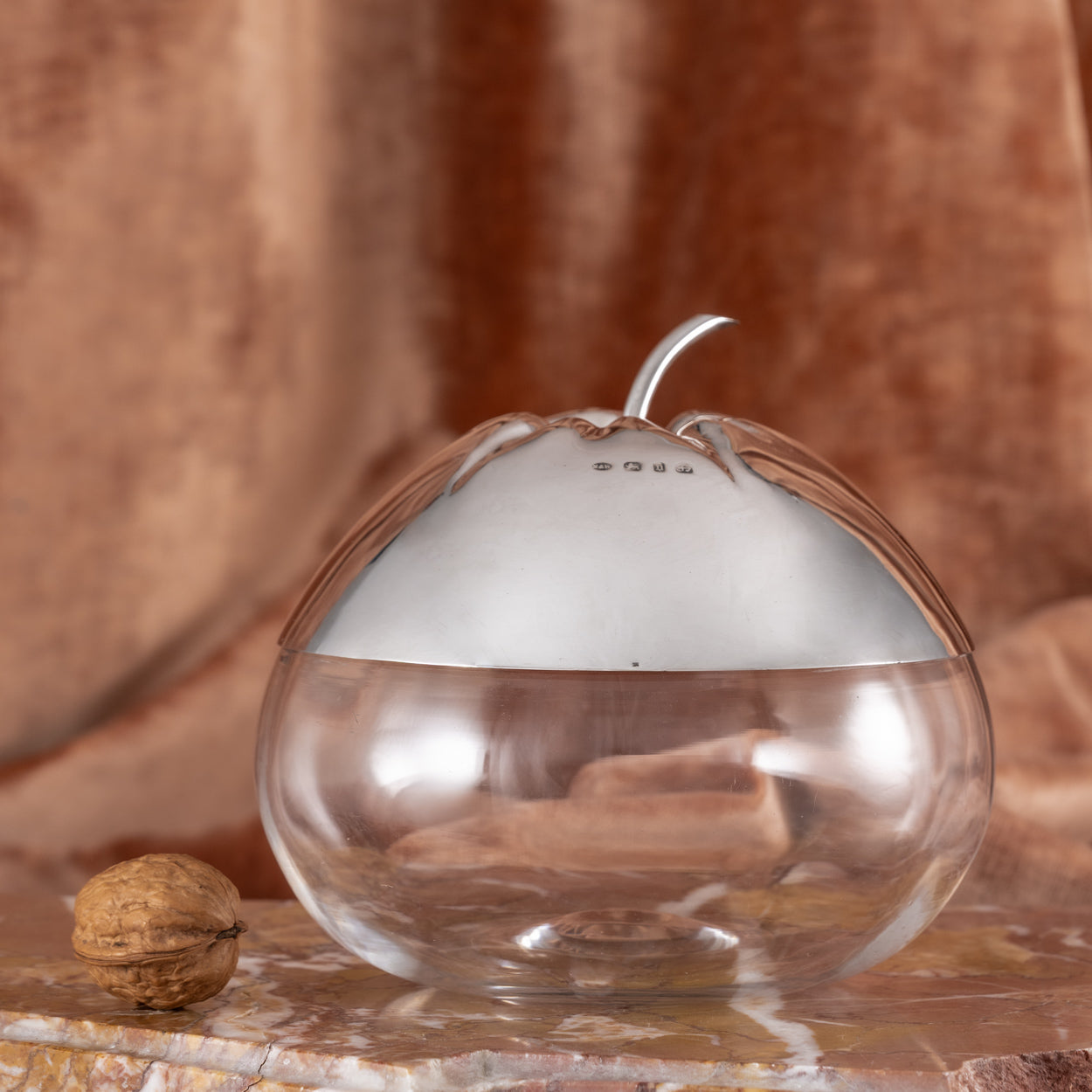 Large Glass and Silver Jar