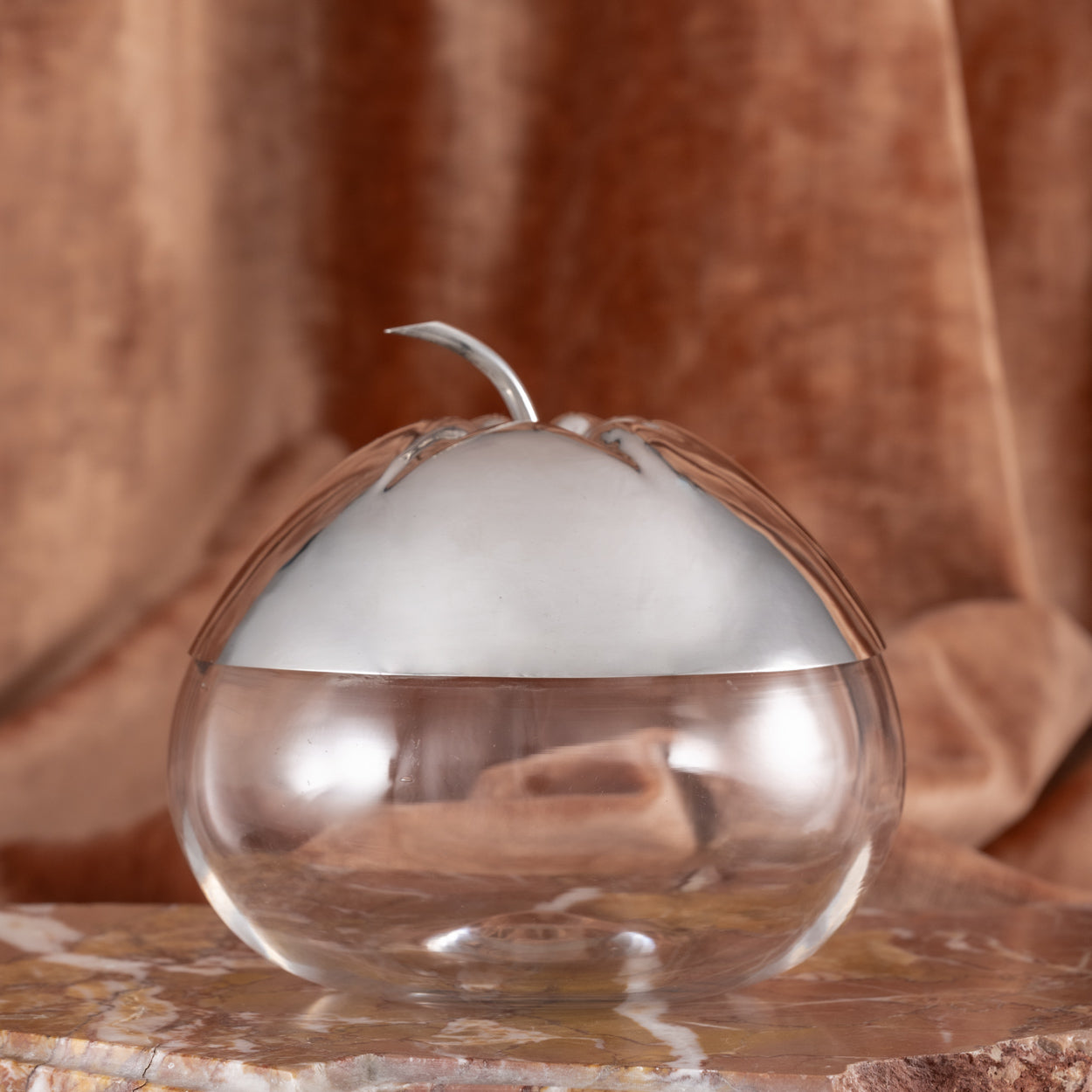 Large Glass and Silver Jar