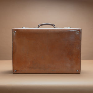 Mid Tan Leather Suitcase