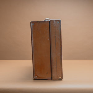 Mid Tan Leather Suitcase