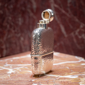 Small Hammered Silver Spirit Flask