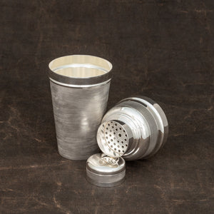 Engine Turned Silver Plate Cocktail Shaker