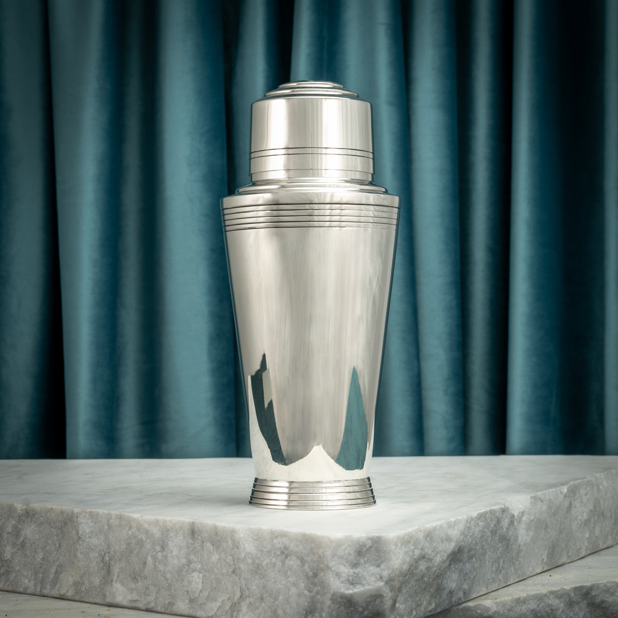 Large Silver Plated Cocktail Shaker designed by Keith Murray