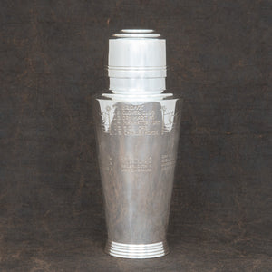 Large Silver Plated Recipe Cocktail Shaker by Keith Murray