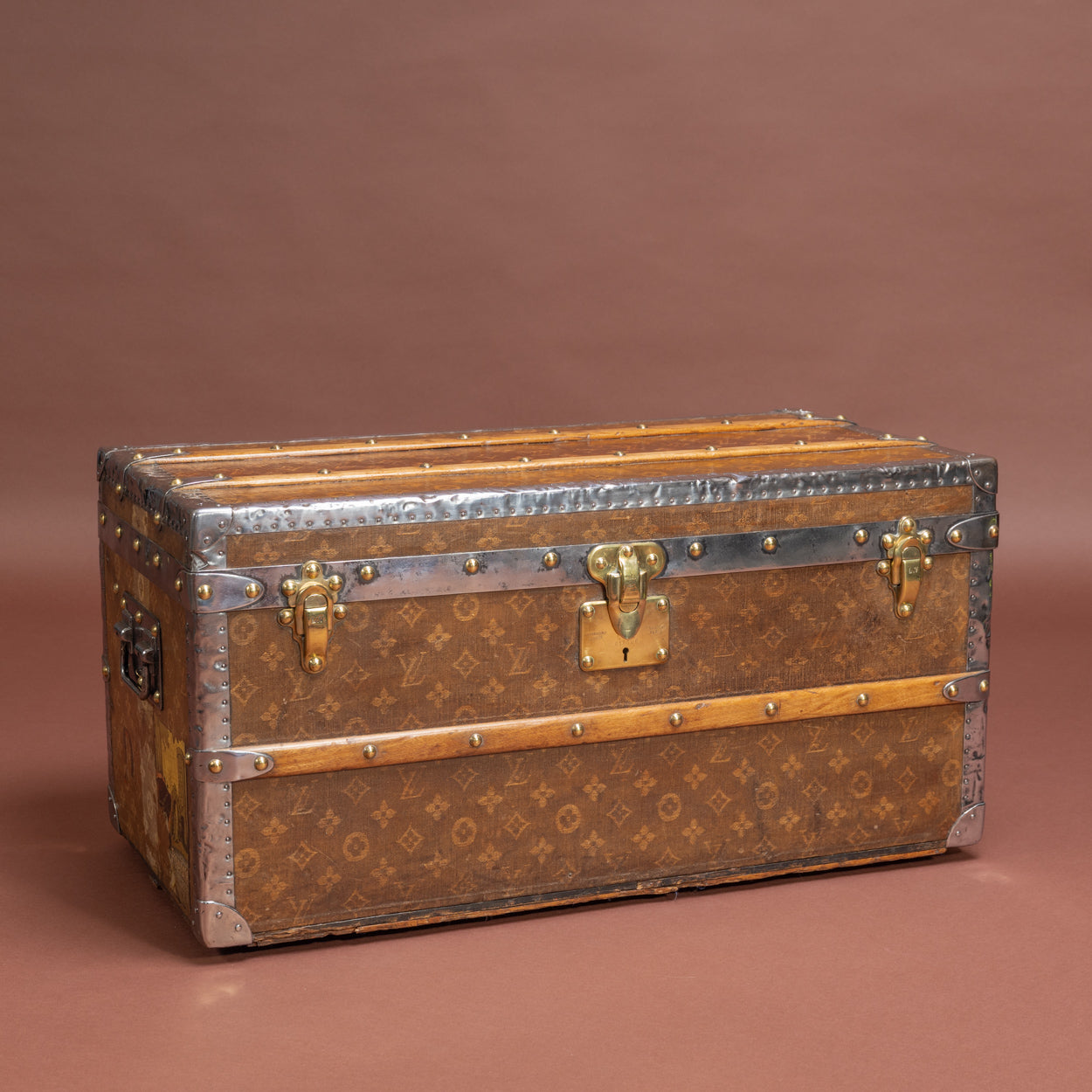 Small Louis Vuitton Steel Bound Trunk