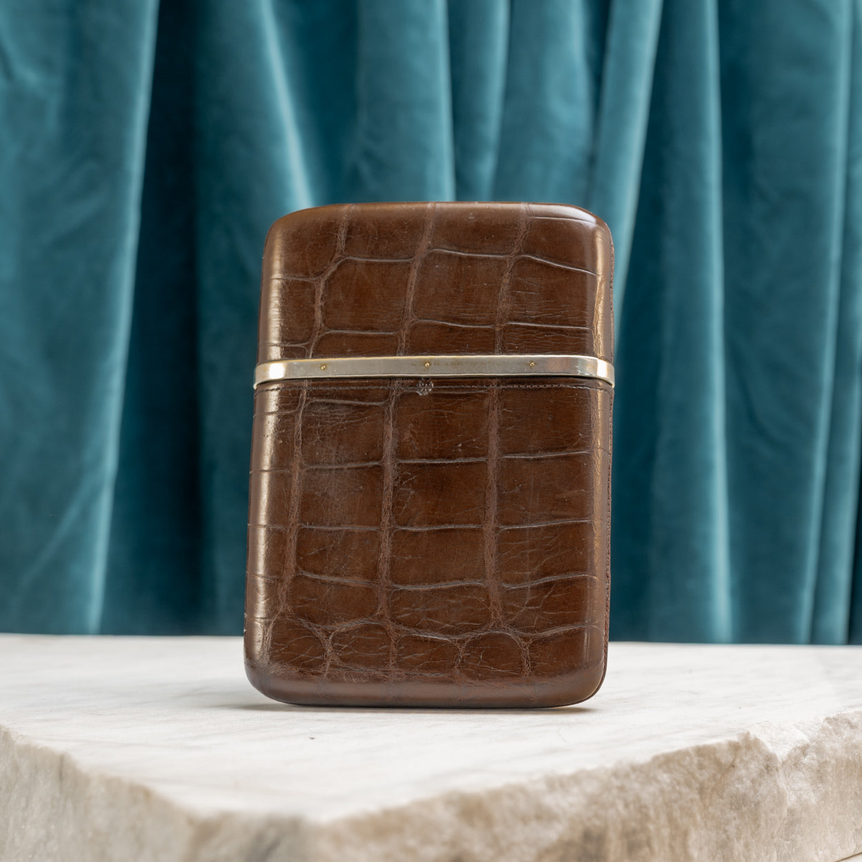 Large Crocodile Skin Cigar Case