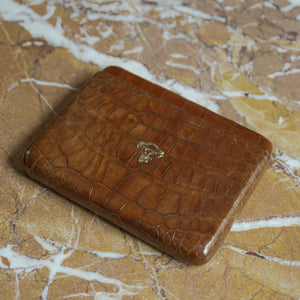 Large Crocodile Skin Cigar Case