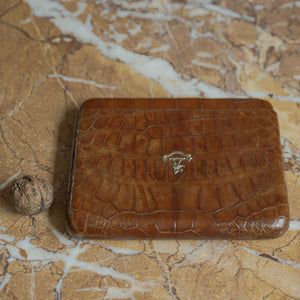 Large Crocodile Skin Cigar Case