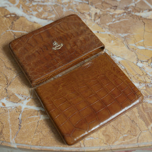 Large Crocodile Skin Cigar Case
