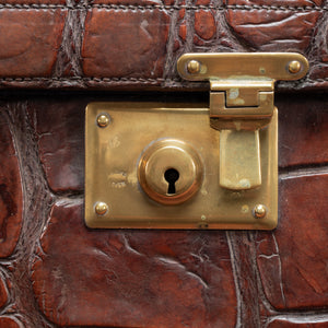 Large Crocodile Skin Suitcase