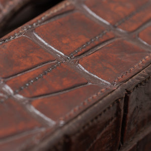 Large Crocodile Skin Suitcase