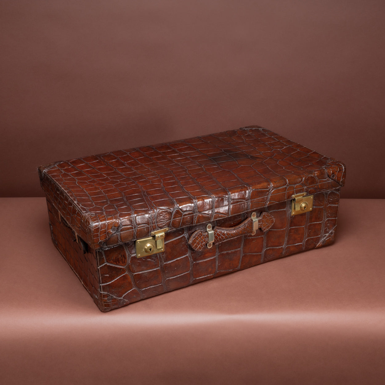 Large Crocodile Skin Suitcase