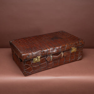 Large Crocodile Skin Suitcase