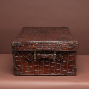 Large Crocodile Skin Suitcase