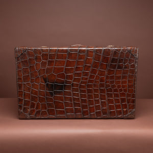 Large Crocodile Skin Suitcase