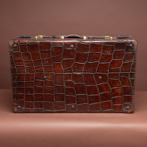 Large Crocodile Skin Suitcase