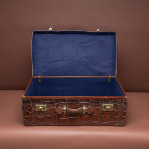 Large Crocodile Skin Suitcase