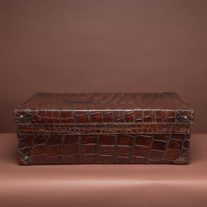 Large Crocodile Skin Suitcase
