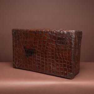 Large Crocodile Skin Suitcase