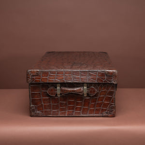 Large Crocodile Skin Suitcase