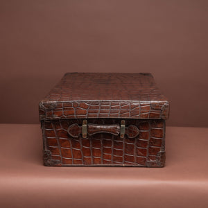 Large Crocodile Skin Suitcase