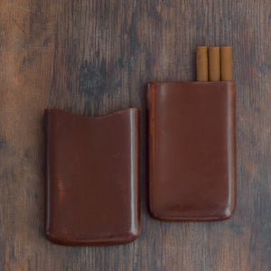 Dark Brown Leather Cigar Case