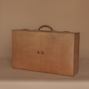 Large Tan Leather Suitcase