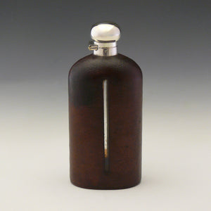 Large Leather Covered Glass Flask