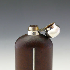 Large Leather Covered Glass Flask