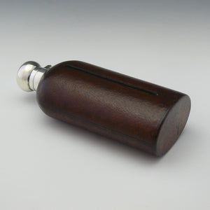 Large Leather Covered Glass Flask