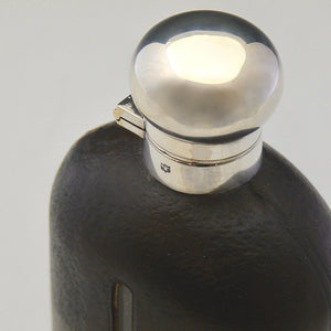 Large Leather Covered Glass Flask