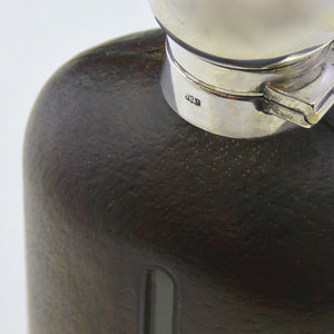 Large Leather Covered Glass Flask