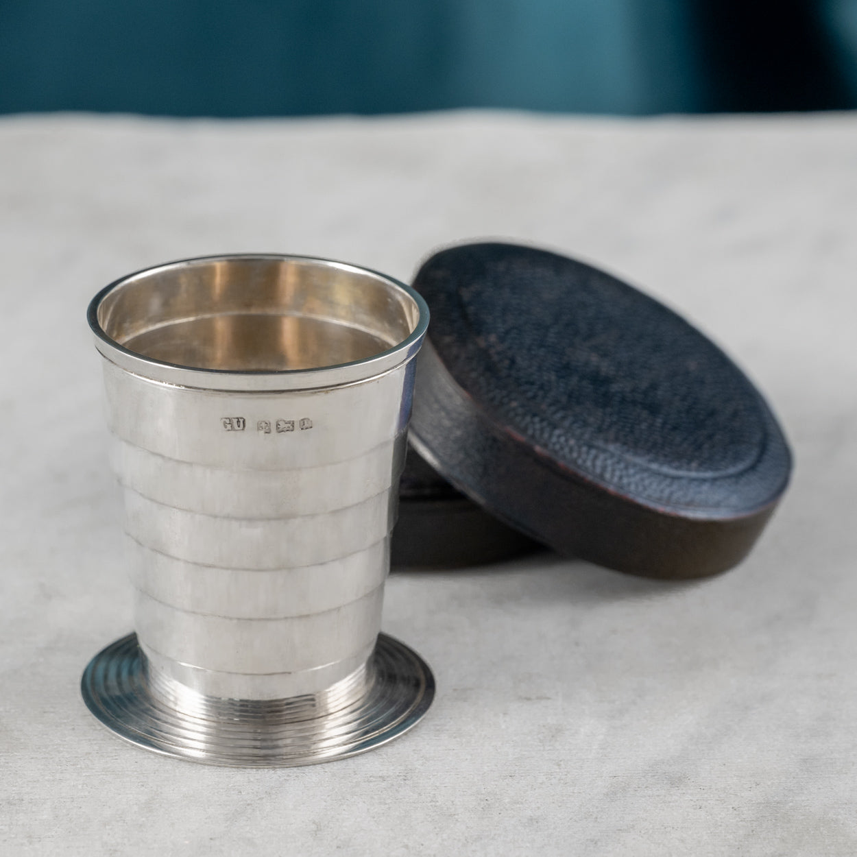 Cased Collapsible Silver Cup