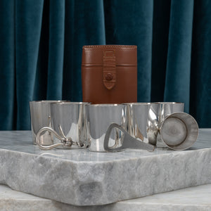 Cased Set of Beakers with Corkscrew and Bottle Opener