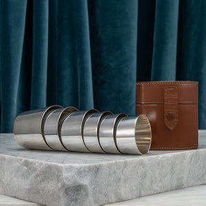 Cased Set of Beakers with Corkscrew and Bottle Opener