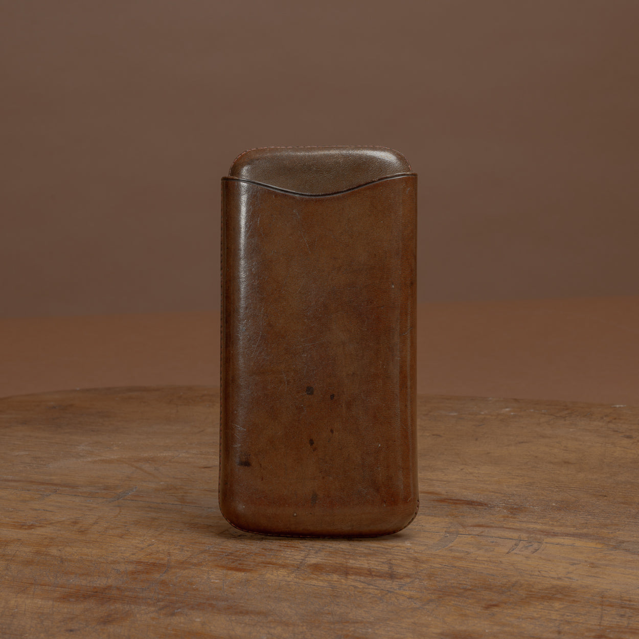 Mid Brown Leather Cigar Case