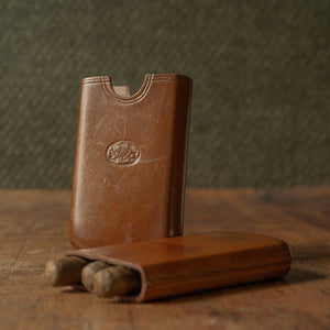 Mid Tan Leather Cigar Case