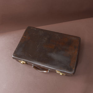 Dark Brown Leather Norfolk Hide Attaché Case