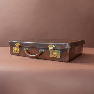 Dark Brown Leather Norfolk Hide Attaché Case