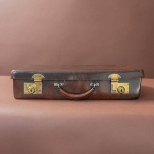 Dark Brown Leather Norfolk Hide Attaché Case