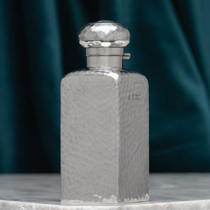 Pair of Hammered Silver Flasks