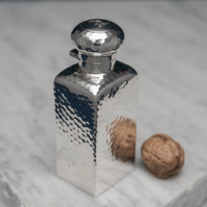 Pair of Hammered Silver Flasks